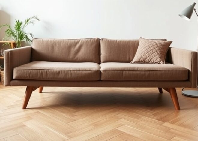 Tapczan w stylu mid-century modern: tkaniny, kolory, nóżki i ustawienie krok po kroku
