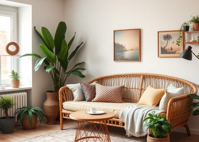 Jak urządzić salon boho z tapczanem: tkaniny, wymiary, układy i dodatki