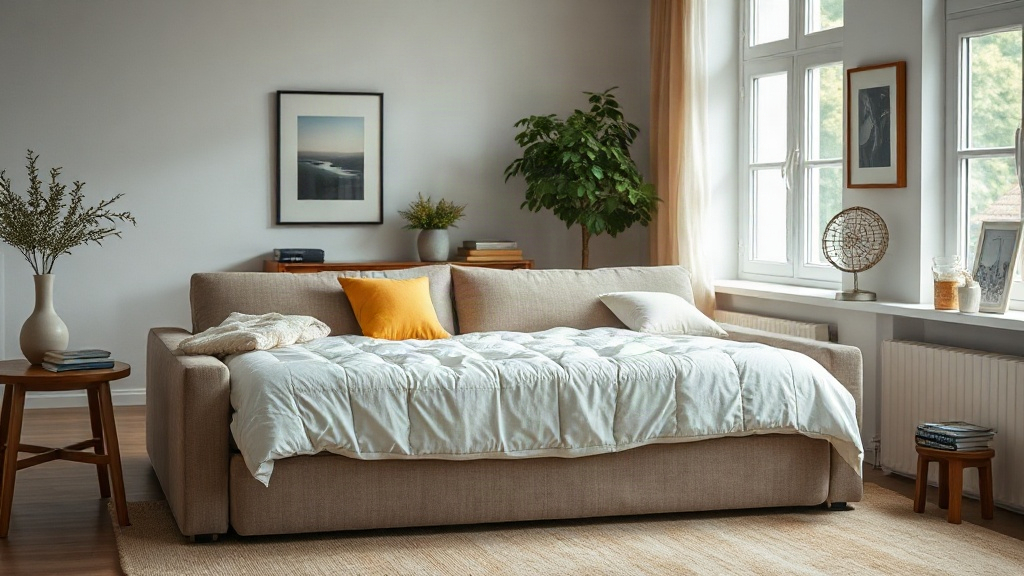 Tapczan 160x200 rozłożony w sypialni